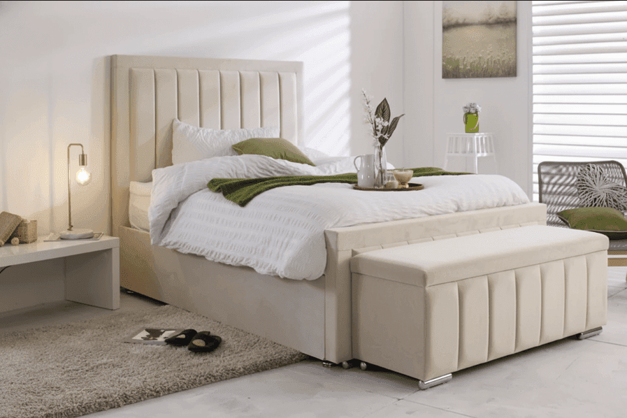 Hilton Panel Ottoman Bed UK - Detail view of premium ottoman bed from Newcastle Beds UK
